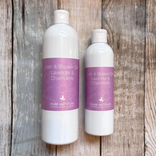 lavender and chamomile bath and shower gel from pure nuff stuff
