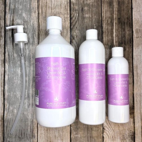 lavender and chamomile bath and shower gel from pure nuff stuff