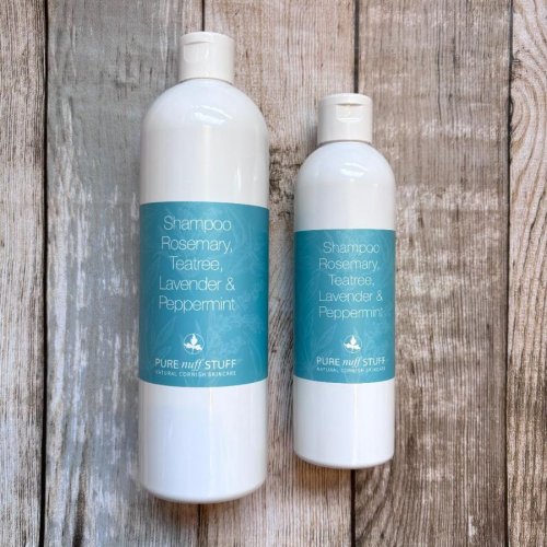 rosemary, teatree, lavender and peppermint shampoo from pure nuff stuff