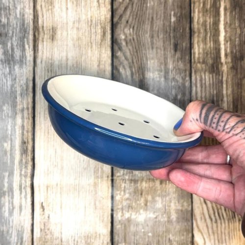 round enamel soap dish from pure nuff stuff