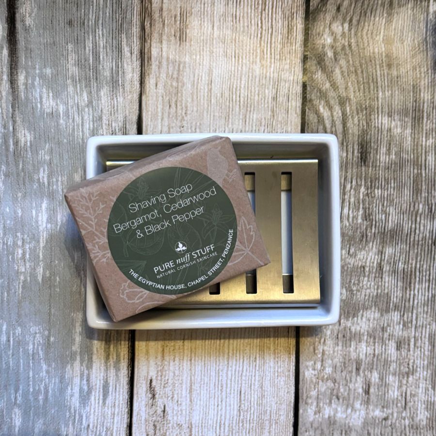 Shaving Soap and Ceramic Dish