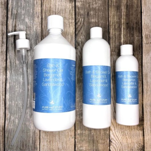 bath and shower gel with bergamot, lavender and sandalwood